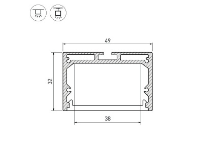 Накладной алюминиевый профиль купить в Москве