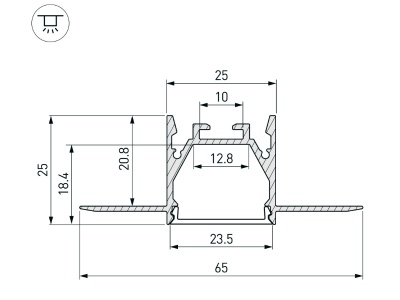 Купить Профиль LINIA25-FANTOM-2000 ANOD в Москве