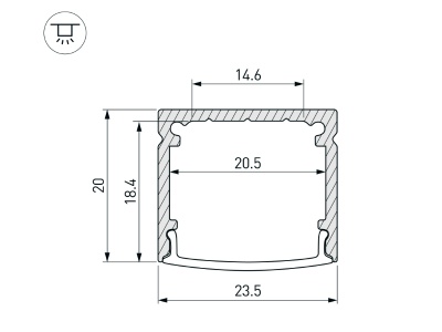 Накладной алюминиевый профиль купить в Москве