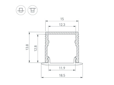Накладной алюминиевый профиль купить в Москве