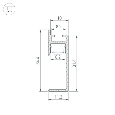 Купить Профиль PLINTUS-H35-F-2000 WHITE в Москве
