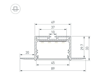 Накладной алюминиевый профиль купить в Москве