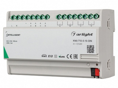 INTELLIGENT ARLIGHT Конвертер KNX-710-0-10-DIN (230V, 4x0/1-10, 4x16A) купить в Москве