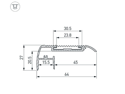 Накладной алюминиевый профиль купить в Москве