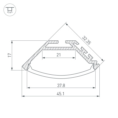 Накладной алюминиевый профиль купить в Москве