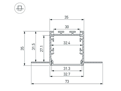 Купить Профиль LINIA32-FANTOM-2000 ANOD в Москве