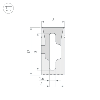 Купить Силиконовый профиль WPH-FLEX-0612-SIDE-S8-20m WHITE в Москве