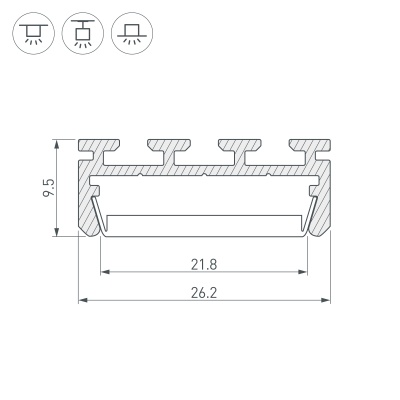Накладной алюминиевый профиль купить в Москве