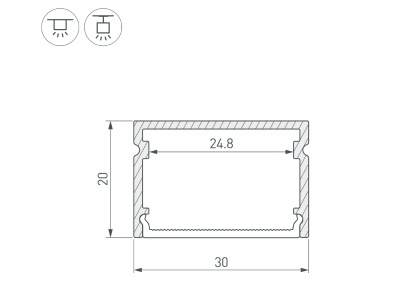 Накладной алюминиевый профиль купить в Москве