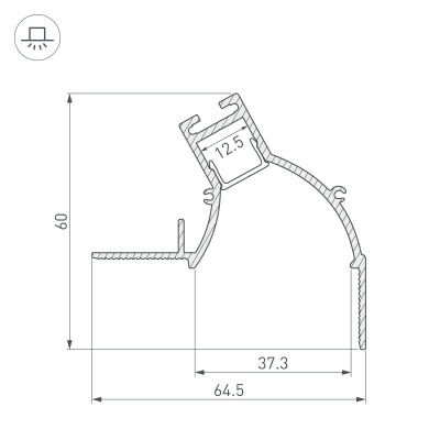 Купить Профиль ARH-CEIL-BEVEL-EDGE-2000 WHITE в Москве