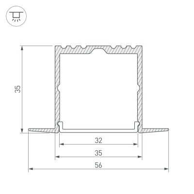 Купить Профиль ARH-POWER-F-W35-2000 ANOD в Москве