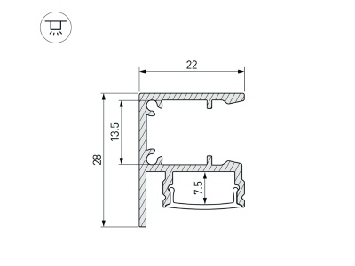 Накладной алюминиевый профиль купить в Москве