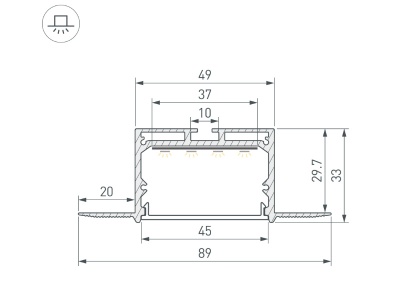 Купить Профиль LINIA45-FANTOM-2000 ANOD в Москве