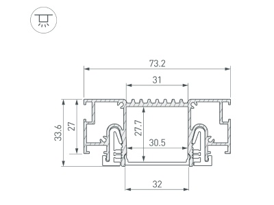 Накладной алюминиевый профиль купить в Москве