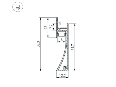 Купить Профиль PLINTUS-H58-F-2000 BLACK в Москве