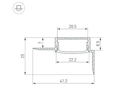 Купить Профиль FANTOM-W20-H10-EDGE-2000 ANOD в Москве