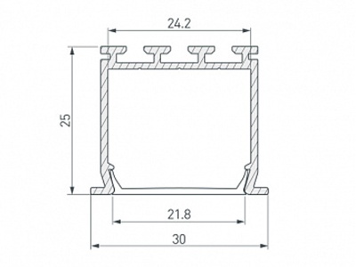Купить Профиль PLS-LOCK-H25-FS-3000 ANOD в Москве
