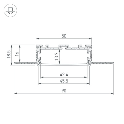 Купить Профиль KLUS-POWER-W50H16-F-HIDE-2000 в Москве