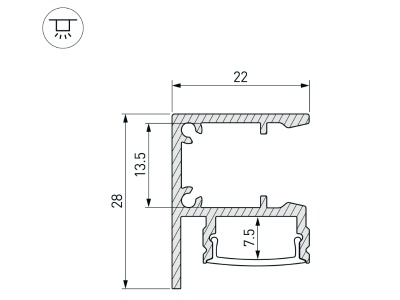 Накладной алюминиевый профиль купить в Москве
