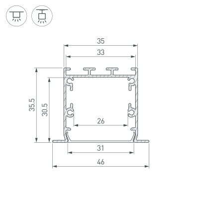 Купить Профиль LINIA49-F-S-2500 ANOD в Москве