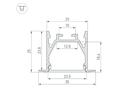 Купить Профиль LINIA25-F-2000 ANOD в Москве
