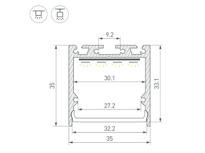 Накладной алюминиевый профиль купить в Москве
