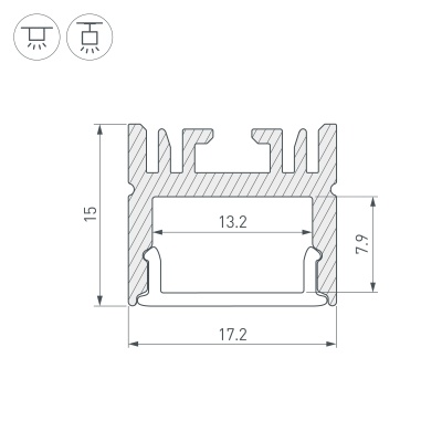 Накладной алюминиевый профиль купить в Москве