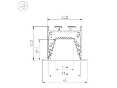 Купить Профиль LINIA45-F-TRAY-3000 ANOD в Москве
