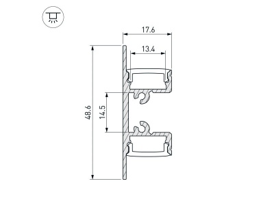Накладной алюминиевый профиль купить в Москве