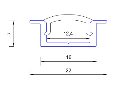 Купить Профиль алюминиевый LP 0722 (2000 мм) в Москве