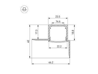 Купить Профиль FANTOM-W20-H20-EDGE-2000 ANOD в Москве