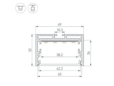 Накладной алюминиевый профиль купить в Москве