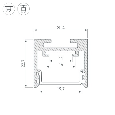 Накладной алюминиевый профиль купить в Москве