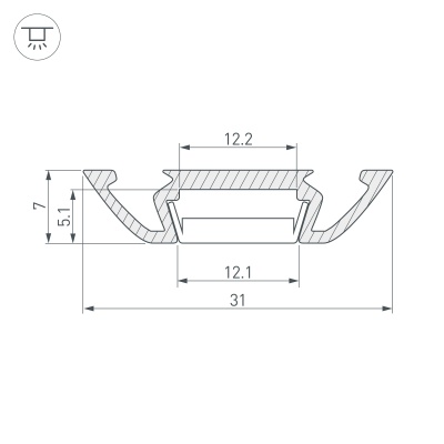 Накладной алюминиевый профиль купить в Москве