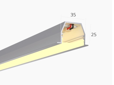 Купить Линейный встраиваемый светильник «LEDPROM» 35/25 1500мм  светильники светодиодные в Москве