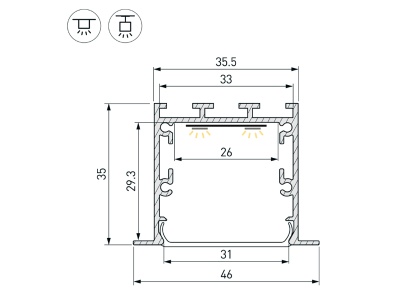 Купить Профиль LINIA49-F-М-2500 BLACK в Москве