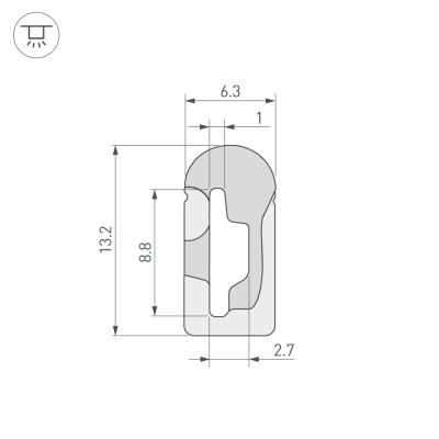 Купить Силиконовый профиль WPH-FLEX-0613-SIDE-S8-5m WHITE в Москве