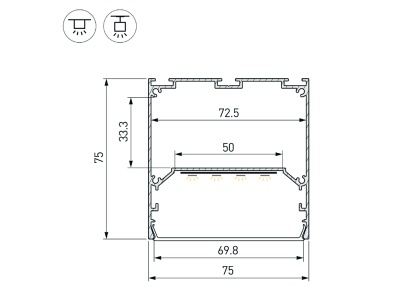 Накладной алюминиевый профиль купить в Москве