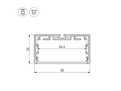 Накладной алюминиевый профиль купить в Москве