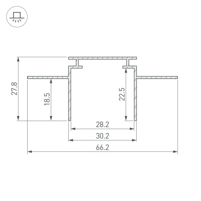 Купить Алюминиевый Профиль-держатель TEK-PLS-GH16-2000 в Москве
