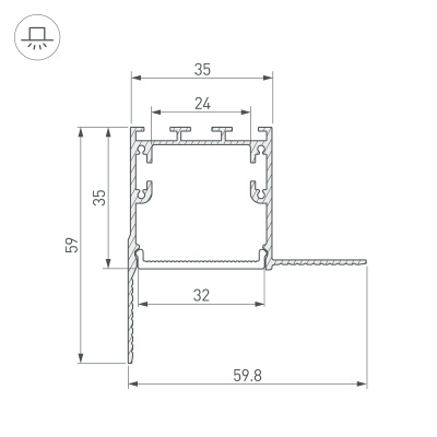 Купить Профиль SL-LINIA32-FANTOM-EDGE-2000 ANOD в Москве