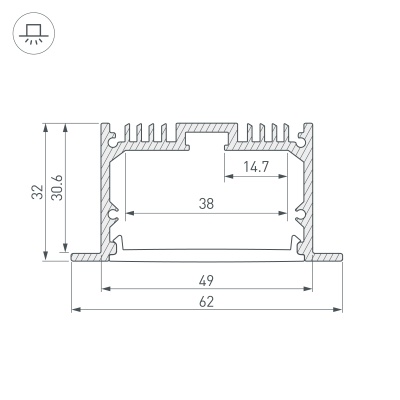 Купить Профиль SL-LINIA62-F-3000 ANOD в Москве
