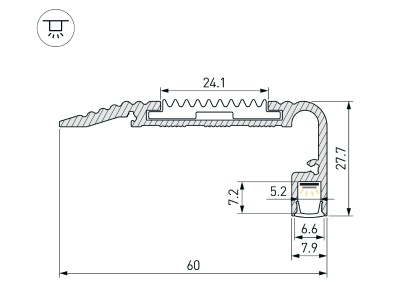 Накладной алюминиевый профиль купить в Москве