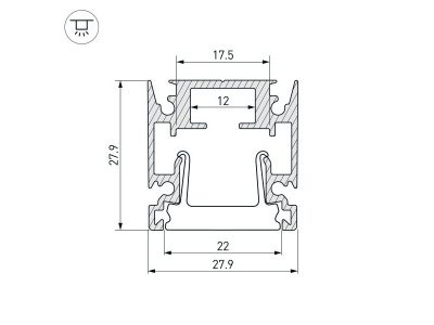 Накладной алюминиевый профиль купить в Москве