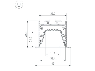 Купить Профиль LINIA45-F-TRAY-3000 BLACK в Москве