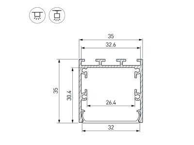 Накладной алюминиевый профиль купить в Москве