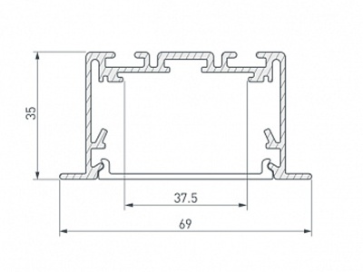 Купить Профиль S2-LINIA69-F-2500 SEAMLESS BLACK в Москве